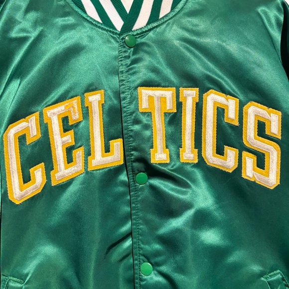 Vintage Boston Celtics Starter Jacket XL 80s 90s NBA Green Satin Bomber - Picture 3 of 16